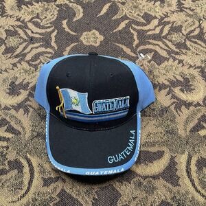 Guatemala National Flag Colors Hat Cap Adjustable Black New With Tag
